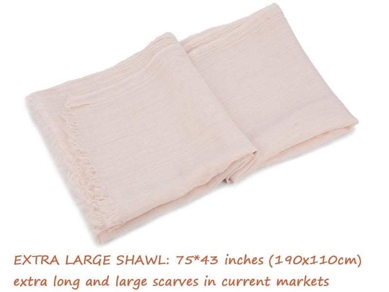 Iristide Womens Long Scarf in Solid Color, Light Weight Large Shawls Wrap for Beach Outdoor Camping Traveling Sunscreen Neckwear 75Ã—43 inch (Cream white) - Image 3